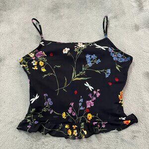 Vintage 90s Y2K Jay Jacobs Dragonfly Tank Top Large Whimsigoth Dark Fairycore